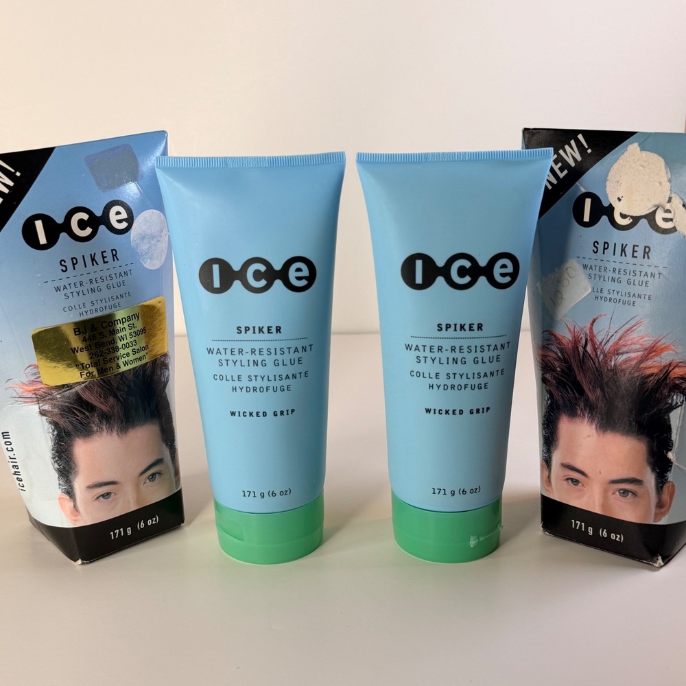 Lot of 2 Joico ICE Spiker Water-Resistant Styling Glue Wicked Grip 6 oz Tubes
